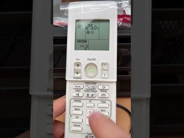 DAIKIN wireless controller - Setting Weekly Schedule