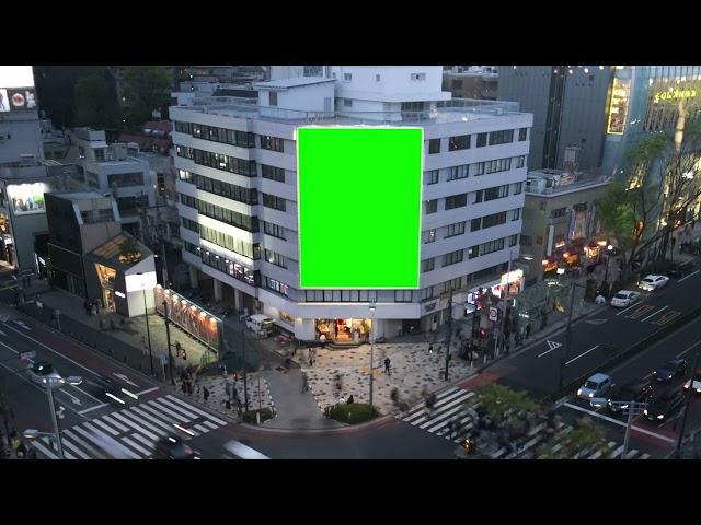 4k - Advertising billboard green screen