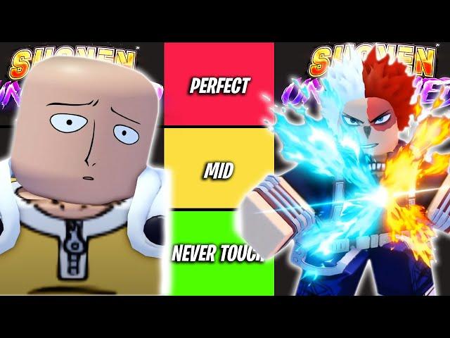 Which Character Should You Use? Shonen Unleashed RELEASE Tier List