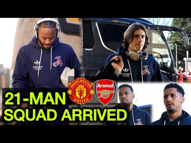 Arsenal 21-Man Squad Arrived at Old Trafford For crucial London Derby Against Man United