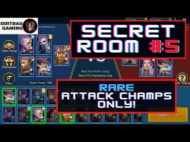 How to Beat DT Hard Secret Room | All Rare Attack Champs Only!?! | Raid Shadow Legends DT Guide