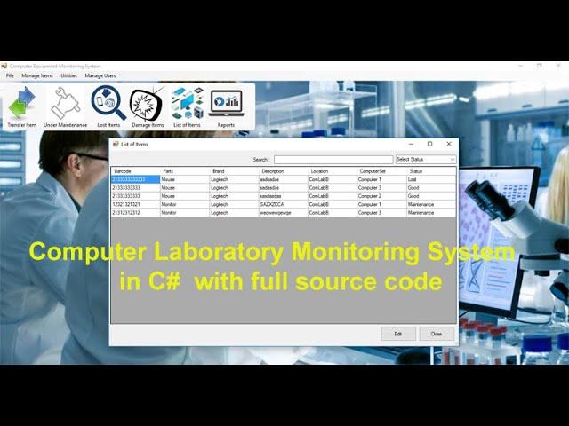 Computer Laboratory Monitoring System C# with Full source code (VB.Net, MySQL, Crystal Reports)