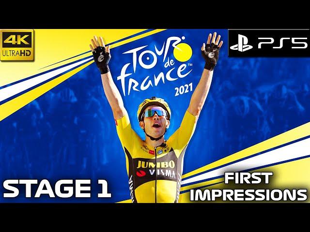 TOUR DE FRANCE GAME | Tour de France 2021 (PS4/XBOX ONE) 4K60 | Jumbo Visma Playthrough (Stage 1)