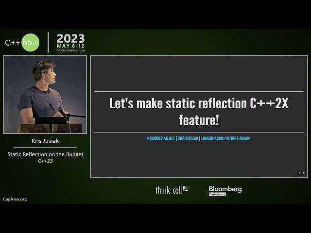 Lightning Talk: Static Reflection on the Budget in C++23 - Kris Jusiak - CppNow 2023