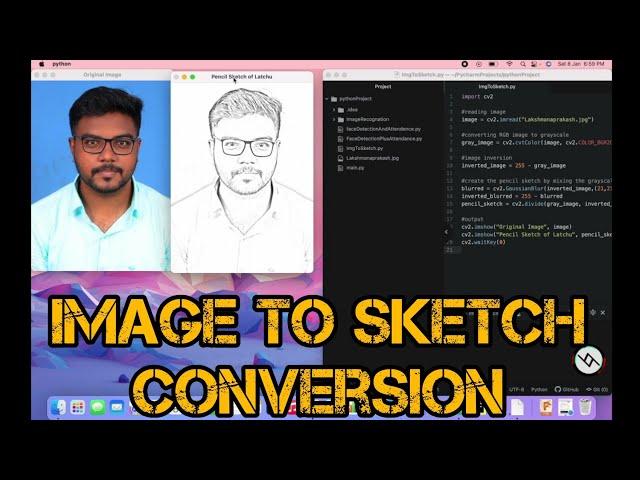 Converting Image to Pencil Sketch using Python | Atom | OpenCV | Python #ImgToSketch