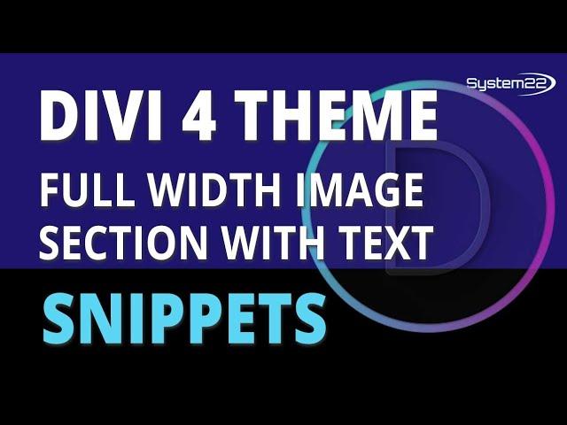 Divi Theme Full Width Image Section With Text Overlay 