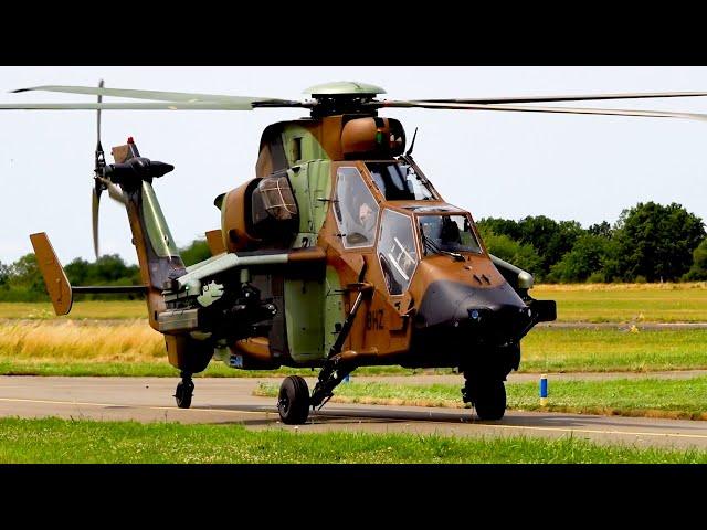 2 French tiger attack helicopters landing