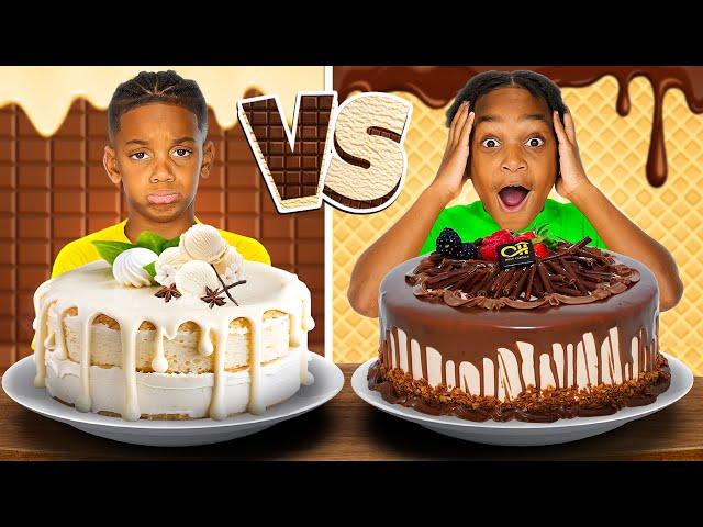 CHOCOLATE VS VANILLA FOOD CHALLENGE