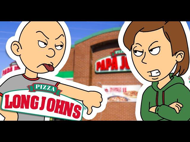 Classic Caillou Misbehaves At Long John's Pizza/Grounded