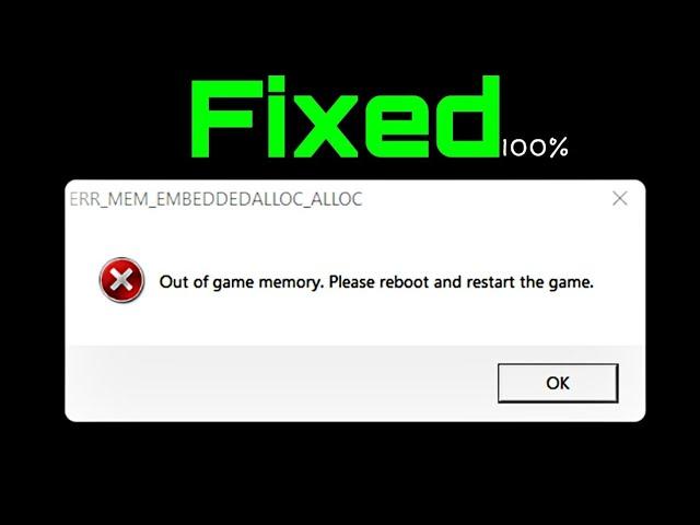 [Fixed]  Out of game memory Please reboot and restart the game Gta 5 Game Crash Error