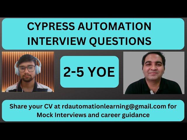 Software Testing Mock Interview| Cypress Interview| RD Automation Learning