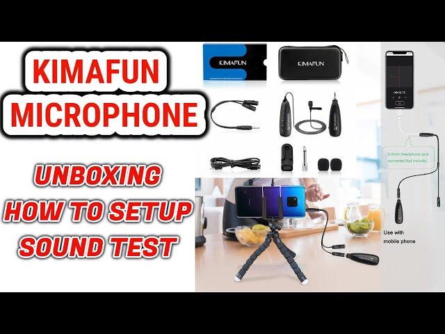 KIMAFUN 2.4G Wireless Microphone Unboxing Setup & Sound Test