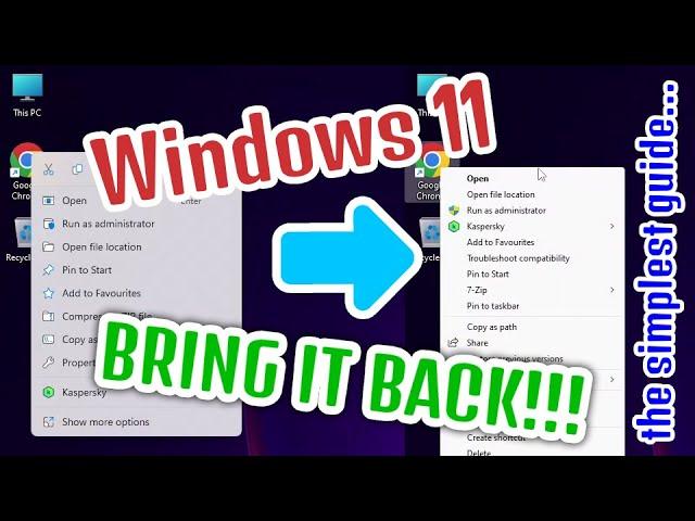 Windows 11: How to bring back classic Windows 10 right-click context menu