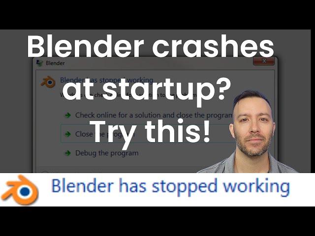 Blender crashes at startup? Delete the default startup.blend file!