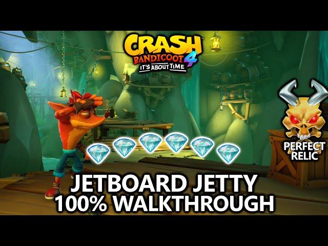 Crash Bandicoot 4 - 100% Walkthrough - Jetboard Jetty - All Gems Perfect Relic