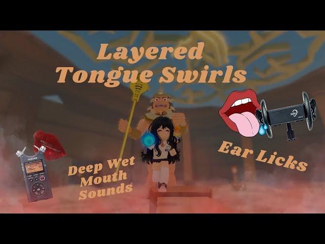 Roblox ASMR  deep layered tongue swirls + some ear licks