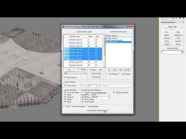 3DS Max Render Layer Manager - VRay Render Submission