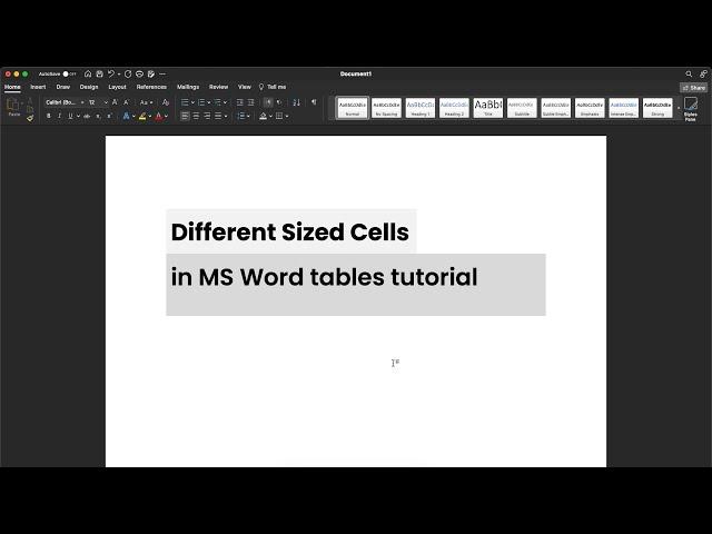 How to make different sized cells in MS Word tables tutorial — MS Word tutorial