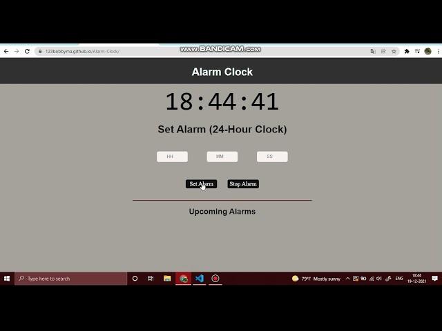 Alarm-Clock project using JAVASCRIPT