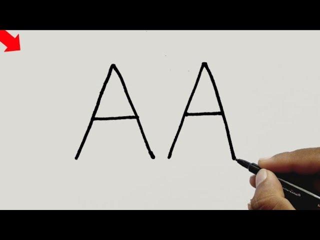 How to draw Parrot From Letter AA || Parrot Drawing Easy || Love Birds Drawing || Easy Bird Drawing