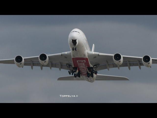 Airbus A380 with dirty belly 4K video