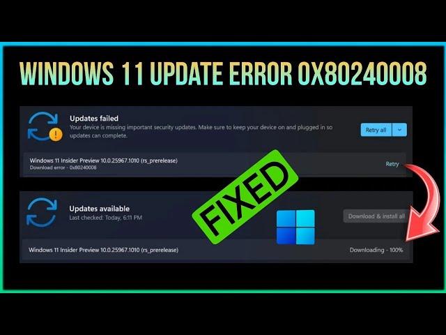 Windows 11 Update Error 0x80240008 Solved | Techtitive