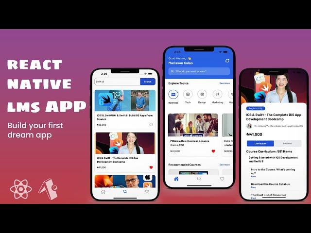 Build an LMS Mobile App  || React Native and Expo Projects | Beginner 2024