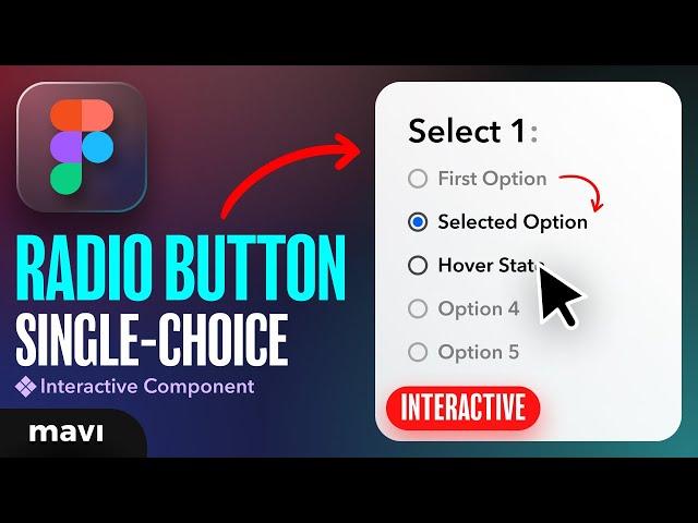 Create a SINGLE CHOICE (RADIO) Interactive Component in Figma (Tutorial)