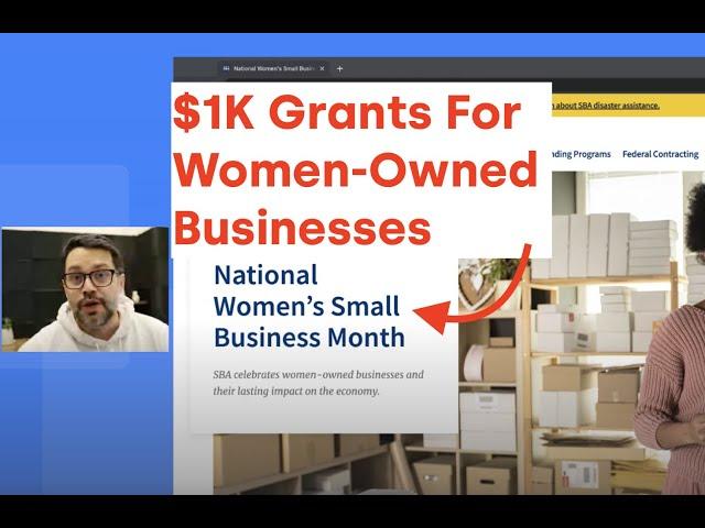 $1,000 Grants For Women-Owned Small Businesses | SBA's Women-Owned Small Business Month