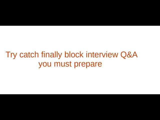 try-catch-finally java tricky interview question