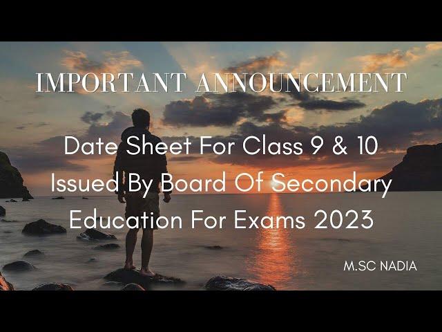 Class 9 & 10 Board Exam Science & General Group Date Sheet 2023 | Date Sheet matric Karachi Board