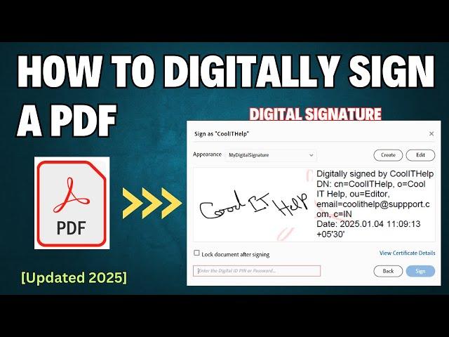 How to Sign PDF with Digital Signature Certificate in Adobe Acrobat Reader (updated 2025)