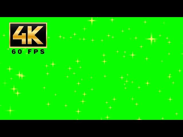 4K Sparkling stars particles on green screen 60fps