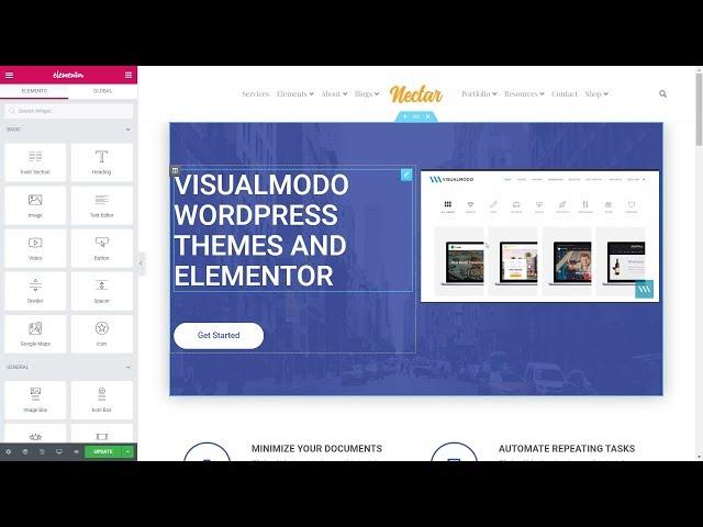 How To Use Elementor WordPress Page Builder Plugin With Visualmodo Themes