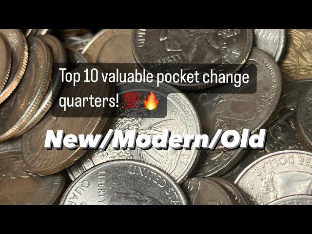 Top 10 valuable pocket change quarters 🪙 . #coin #valuablecoins #quarters #money #youtubemoney