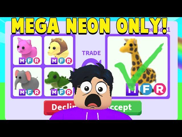 Trading MEGA NEON PETS ONLY To Get DREAM PET In Adopt Me! (CHALLENGE)