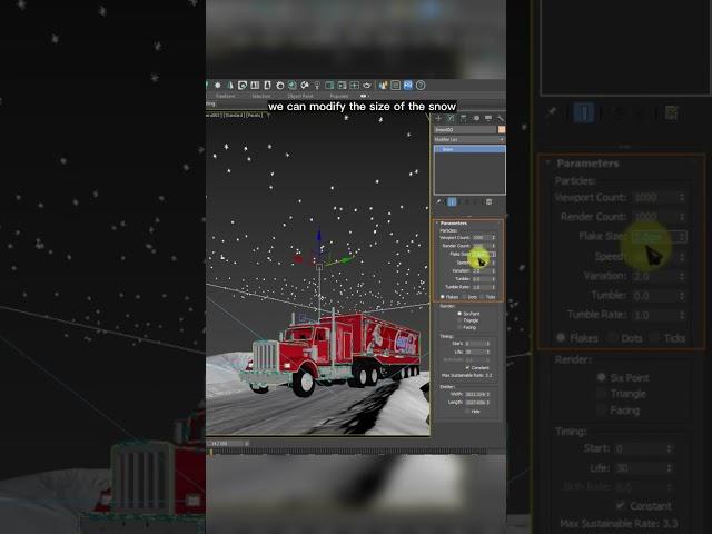 Animated snow in 3ds max️ More winter tutorials? #vizacademy #tutorial #archviz #rendering #render