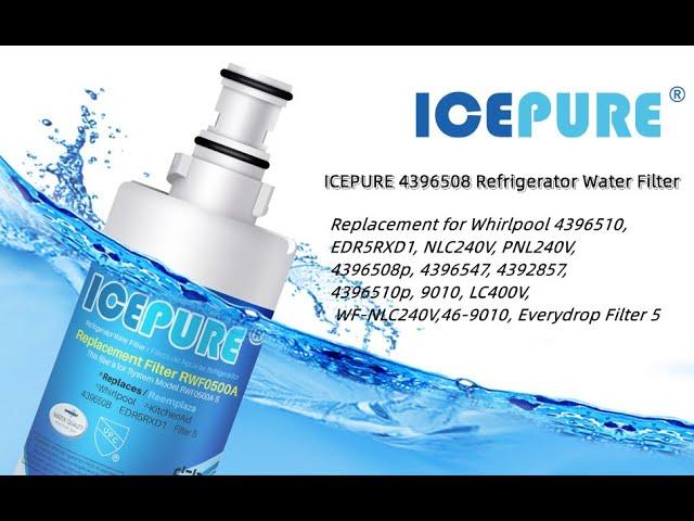 ICEPURE 4396508 refrigerator water filter replacement for EveryDrop Filter 5,  Whirlpool 4392857