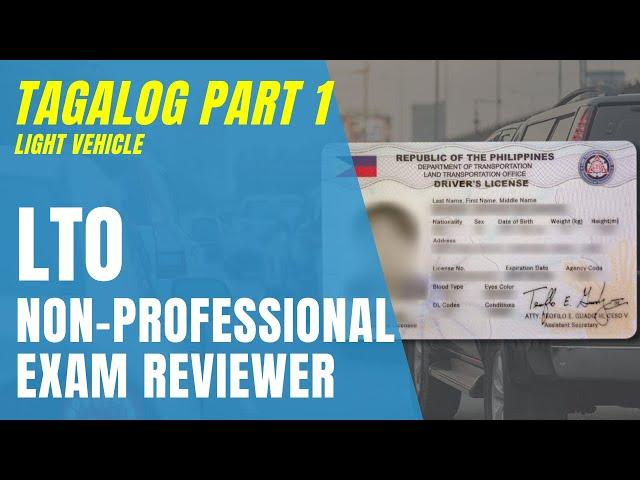 LTO EXAM REVIEWER TAGALOG NON PROFESSIONAL 2023 | PART 1 (60 ITEMS) | LTMS LTO PORTAL ONLINE EXAM