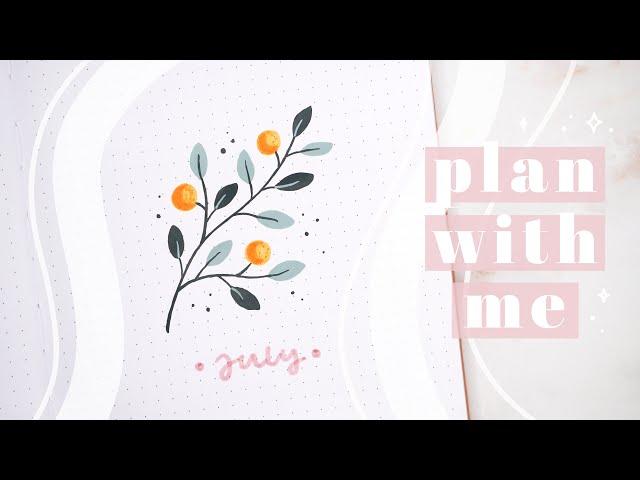 July 2024 bullet journal setup | plan with me | oranges theme 