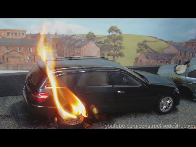 Model Mercedes Burnout Ends In Flames