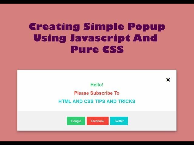 Modal Popup Box Using HTML And CSS | HTML AND CSS TIPS AND TRICKS