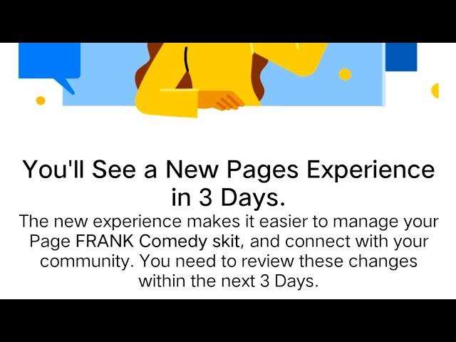 HOW TO SWITCH YOUR FACEBOOK PAGE FROM CLASSIC INTO NEW PAGE EXPERIENCE ( FRANK COMEDY SKIT )