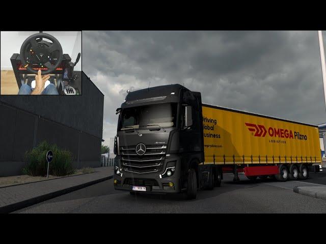 Driving in rainy weather - Euro Truck Simulator 2 | Thrustmaster T300RS | Gameplay