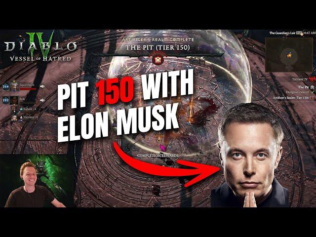 PIT 150 with ELON MUSK! Hardest Difficulty in Diablo 4 Vessel of Hatred