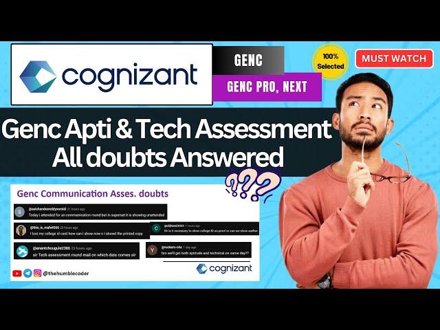 Most Common doubts & Tips about Cognizant Apti & Tech Assessment | Cognizant Genc Prepration 2025