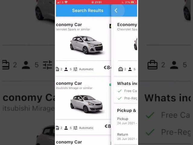 A simple Car Rental application using Flutter