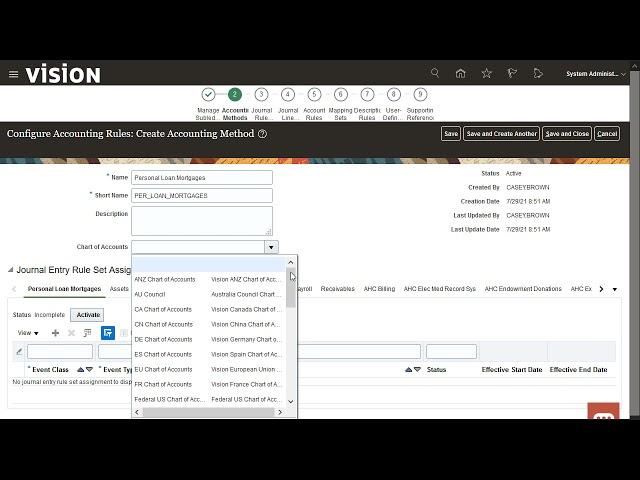 Subledger Accounting | Create an Accounting Method