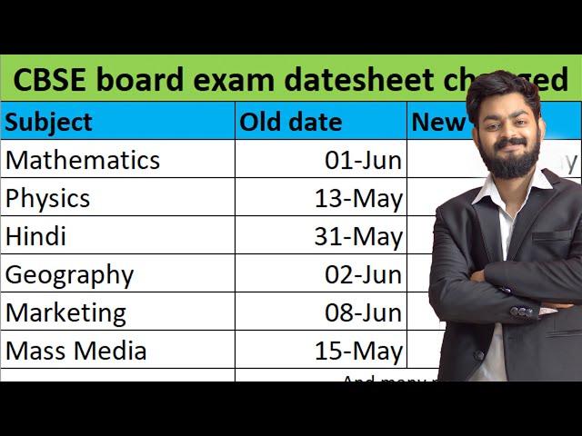 BREAKiNG news - CBSE changed its date sheet for board EXAMS