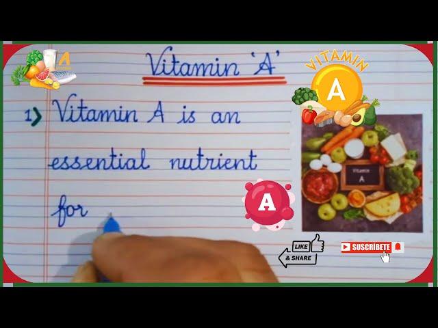 10 Lines Short Essay on Vitamin A | Learing Essay on Vitamin A | Benefits of Vitamin A | Four Ruled